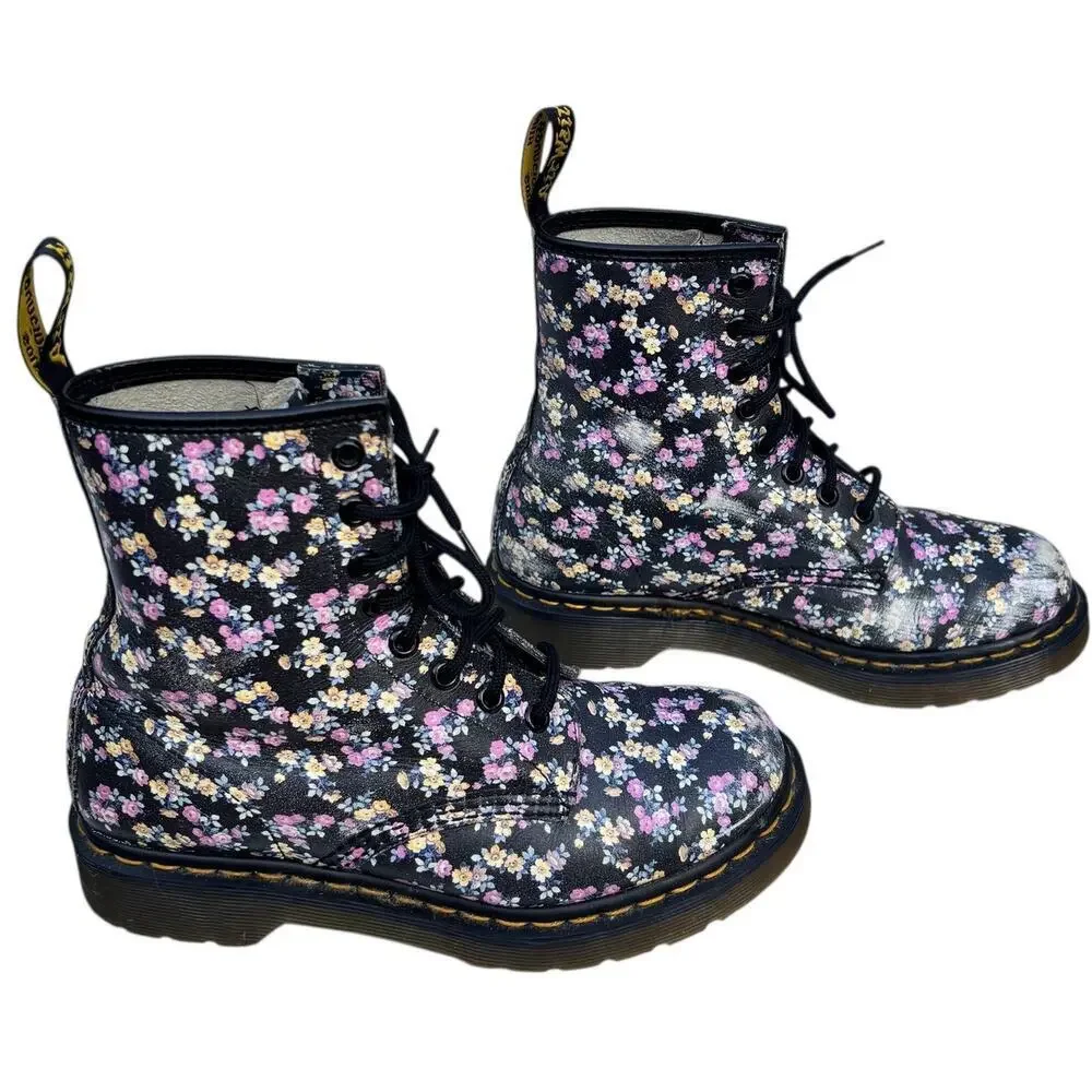 Dr. Marten 1460 Boot Floral Women’s Size 6 Color- Black - Mini Tydee